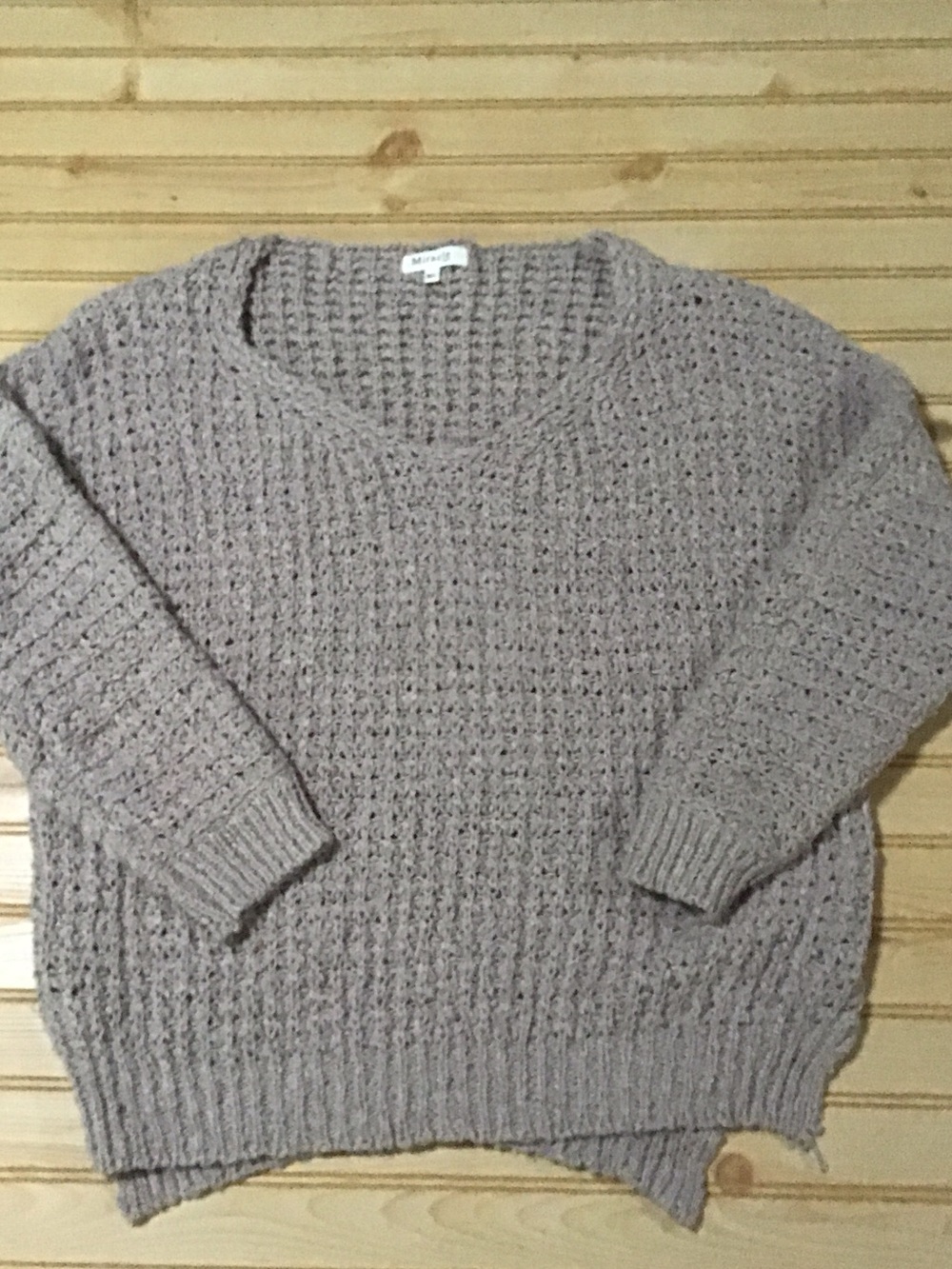 Miracle Cozy Taupe Loose Knit V-Neck Oversize Sweater